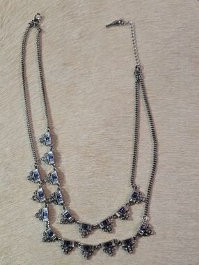 Chloe + Isabel Double-Strand Blue & Clear Crystal Statement Necklace